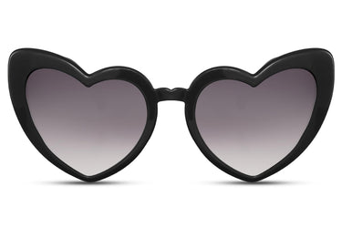 Heart-shaped sunglasses with pink lenses